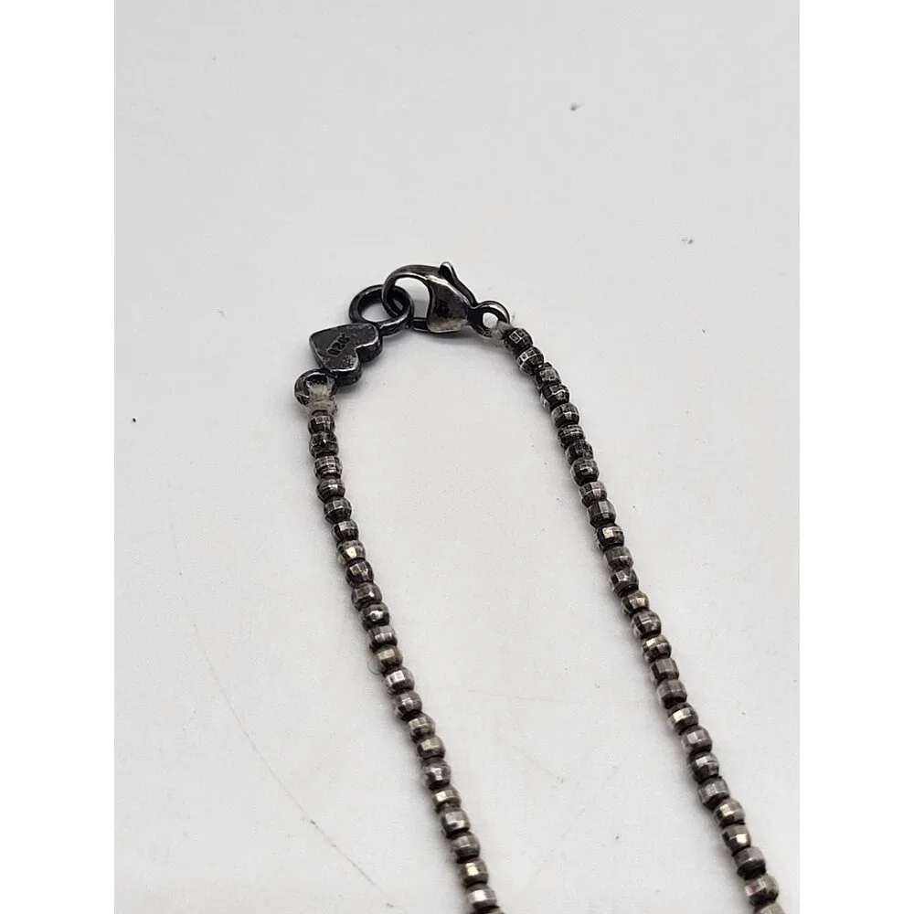 VTG Designer Colleen Lopez Sterling Silver Pearl Beaded Necklace Dainty - Picture 5 of 10